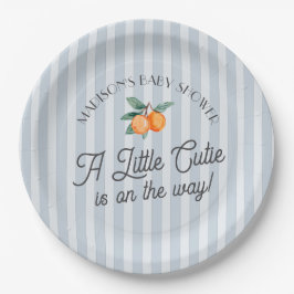 Blue Little Süsse auf dem Weg Citrus Baby Dusche Pappteller