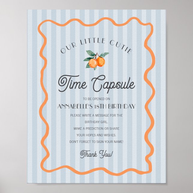 Blue Little Süsse Citrus Birthday Time Kapsel Poster (Vorne)