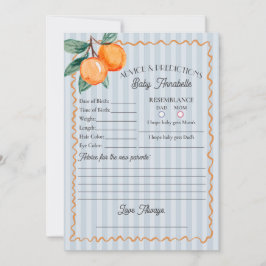 Blue Little Süsse Citrus Duschempfehlung für Baby Einladung