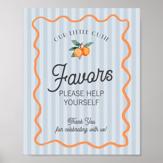 Blue Little Süsse Citrus Hauptpresse Favoriten Poster (Vorne)