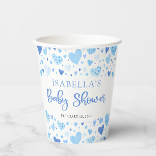 Blue Little Sweetheart Valentine's Day Baby Shower Pappbecher