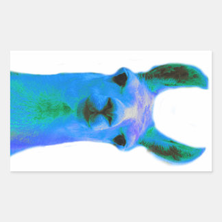 Blue Llama Graphic Rechteckiger Aufkleber