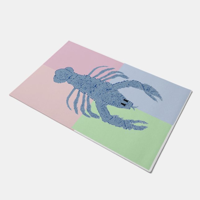 Blue Lobster Ginger Jar Jars Flag Teppich Doormat Fußmatte (Schrägansicht)