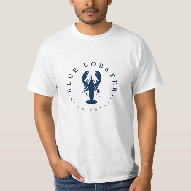 Blue Lobster Real Anwesen Men's Front Design T-Shi T-Shirt (Vorderseite)
