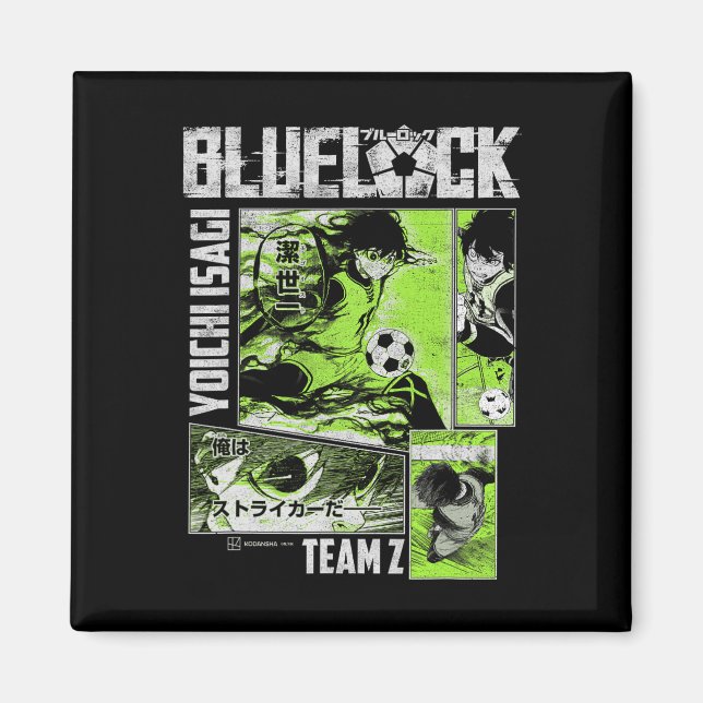 Blue Lock Yoichi Isagi geteilte Fußball-Panels  Magnet (Vorne)