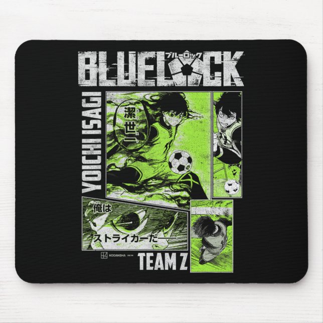 Blue Lock Yoichi Isagi geteilte Fußball-Tafeln  Mousepad (Vorne)