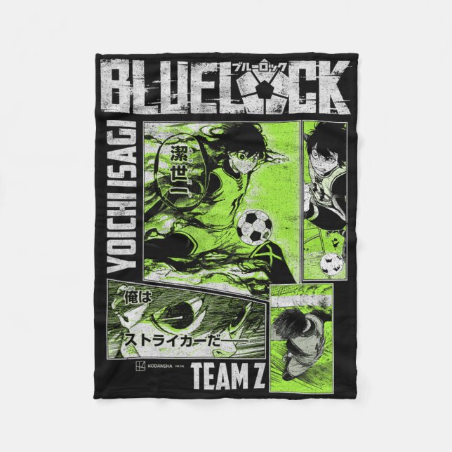 Blue Lock Yoichi Isagi geteilte Fußballtafeln  Fleecedecke (Vorderseite)