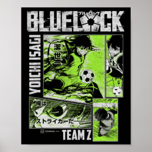 Blue Lock Yoichi Isagi geteilte Fußballtafeln Poster