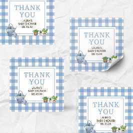 Blue Locwn Grown Bauern Market Baby Shower Quadratischer Aufkleber
