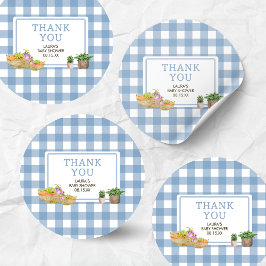 Blue Locwn Grown Bauern Market Baby Shower Runder Aufkleber
