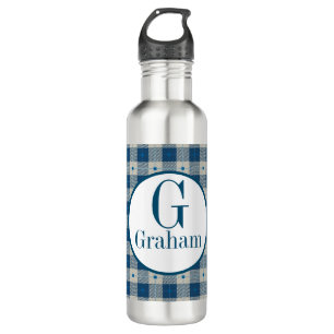 Blue Lodge Kariert Monogram Edelstahlflasche