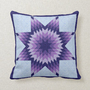 Blue Lone Star Quilt Design Kissen