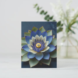 Blue Lotus Blume Spirituelle Zen Art Postkarte