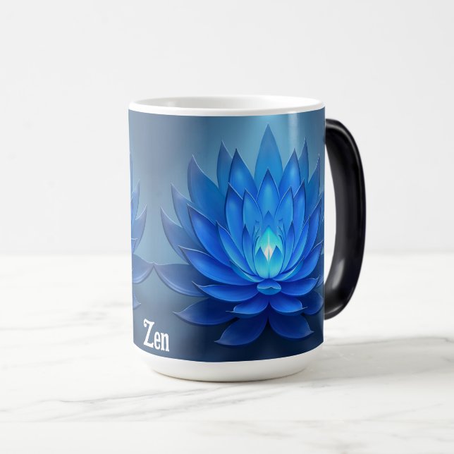 Blue Lotus Blume Spirituelle Zen Art Verwandlungstasse (VorderseiteRechts)