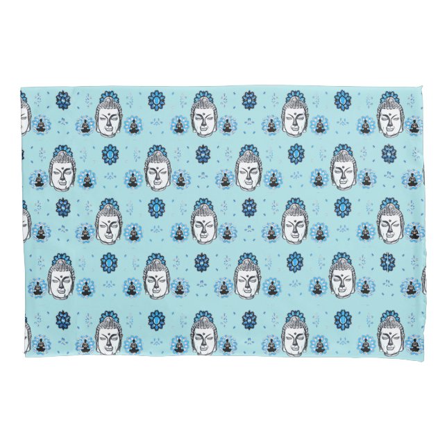 Blue Lotus Buddha Pillowcases, Standardgröße Kissenbezug (Vorderseite-Links)