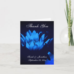Blue Lotus Lily Blume Personalisiert Wedding Dankeskarte