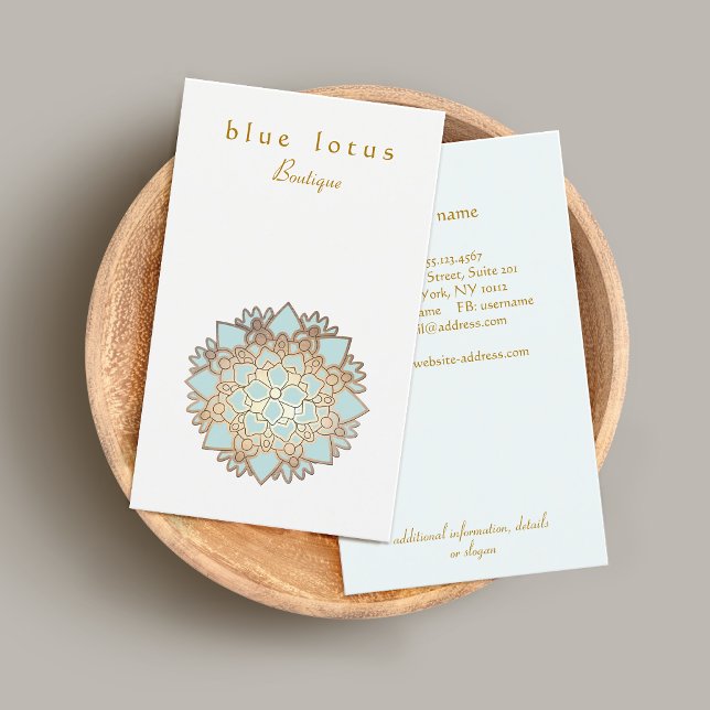 Blue Lotus Logo Holistic Health and Wellness Visitenkarte (Von Creator hochgeladen)