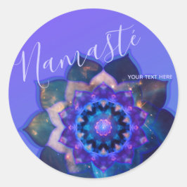 Blue Lotus Mandala Runder Aufkleber