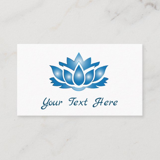 Blue Lotus Mind Body Spirit Personalisiert Visitenkarte (Vorderseite)