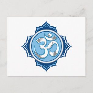 Blue Lotus Om Postkarte