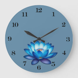 Blue Lotus Wall Clock Große Wanduhr