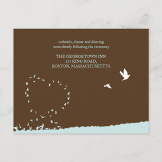 Blue love bird Empfang card Begleitkarte