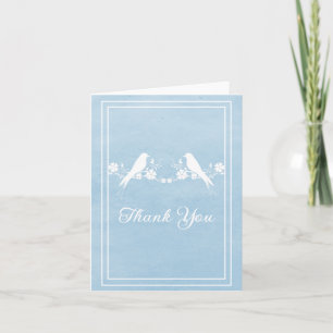 Blue Lovebird Floral Danke Karte