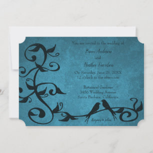 Blue Lovebirds Hochzeitseinladung Einladung