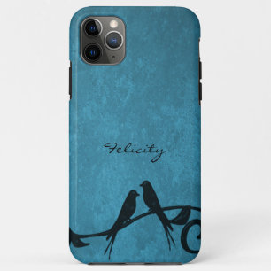Blue Lovebirds Personalisiert iPhone Case