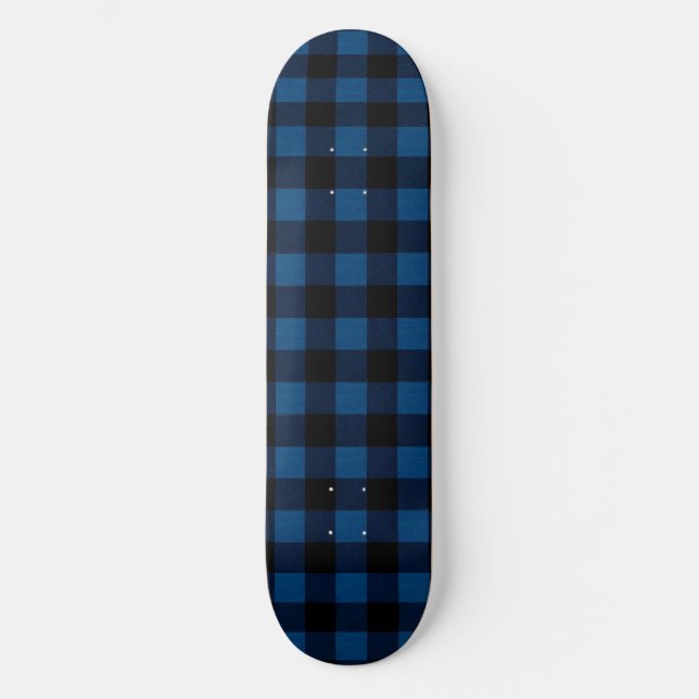 Blue Lumberjack Plaid Skateboard (Vorderseite)