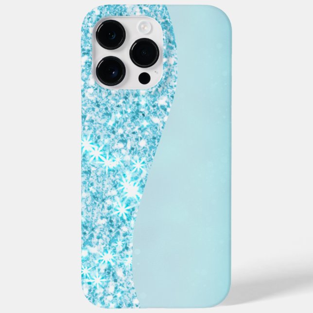 Blue Luxury Moderne Gradientengalaxie Glitzer Star Case-Mate iPhone 14 Pro Max Hülle (Rückseite)