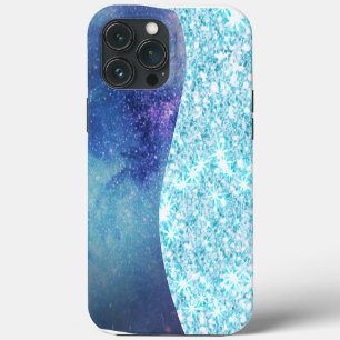 Blue Luxury Moderne Gradientengalaxie Glitzer Star Case-Mate iPhone Hülle