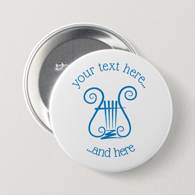 Blue Lyre Button (Vorne & Hinten)