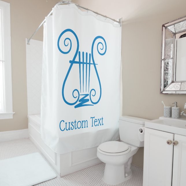 Blue Lyre Duschvorhang (Beispiel)