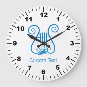 Blue Lyre Große Wanduhr