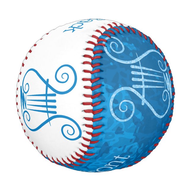 Blue Lyre Hintergrund Baseball (Schrägansicht)