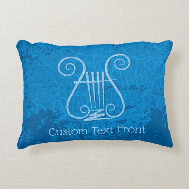 Blue Lyre Hintergrund Dekokissen (Vorderseite)