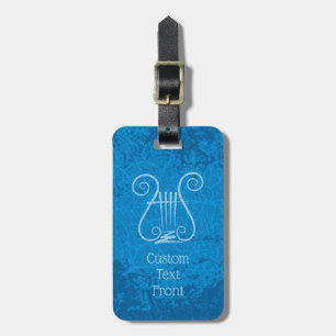 Blue Lyre Hintergrund Gepäckanhänger