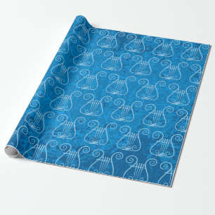 Blue Lyre Hintergrund Geschenkpapier