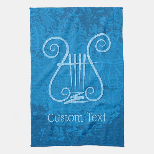 Blue Lyre Hintergrund Geschirrtuch (Vertikal)