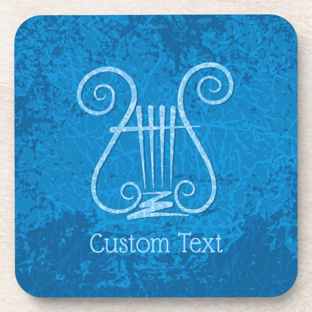 Blue Lyre Hintergrund Getränkeuntersetzer (Vorderseite)
