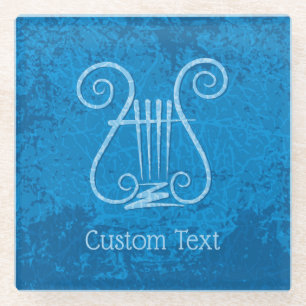 Blue Lyre Hintergrund Glasuntersetzer