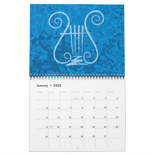 Blue Lyre Hintergrund Kalender