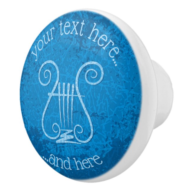 Blue Lyre Hintergrund Keramikknauf (Rechts)
