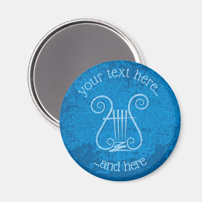 Blue Lyre Hintergrund Magnet (Vorderseite/Rückseite)