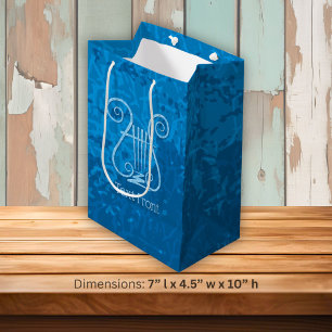 Blue Lyre Hintergrund Mittlere Geschenktüte