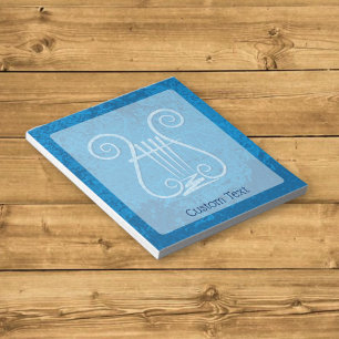 Blue Lyre Hintergrund Notizblock