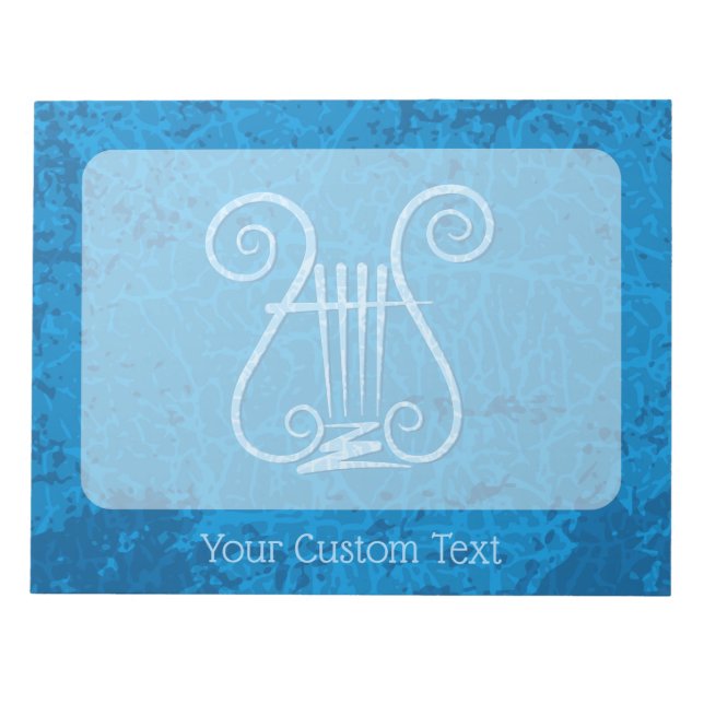 Blue Lyre Hintergrund Notizblock (Vorderseite)