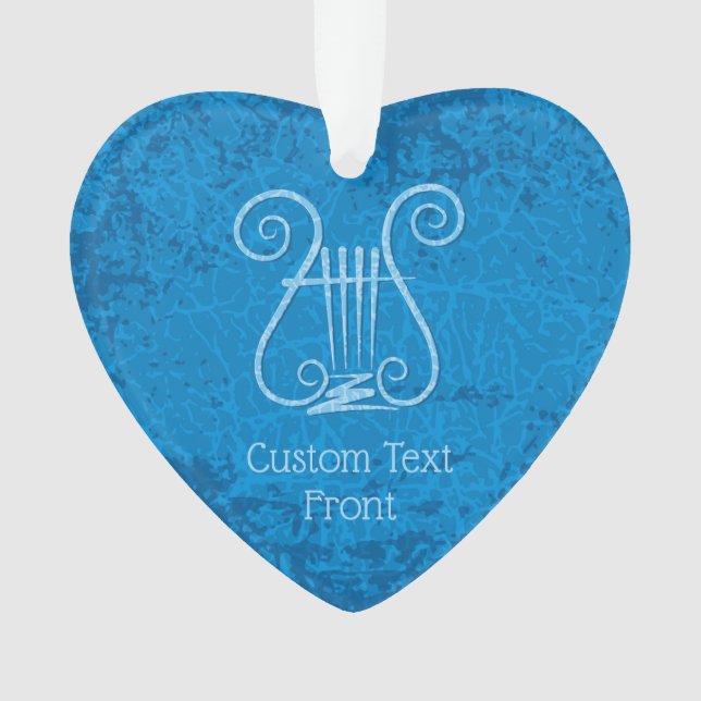 Blue Lyre Hintergrund Ornament (Vorderseite)