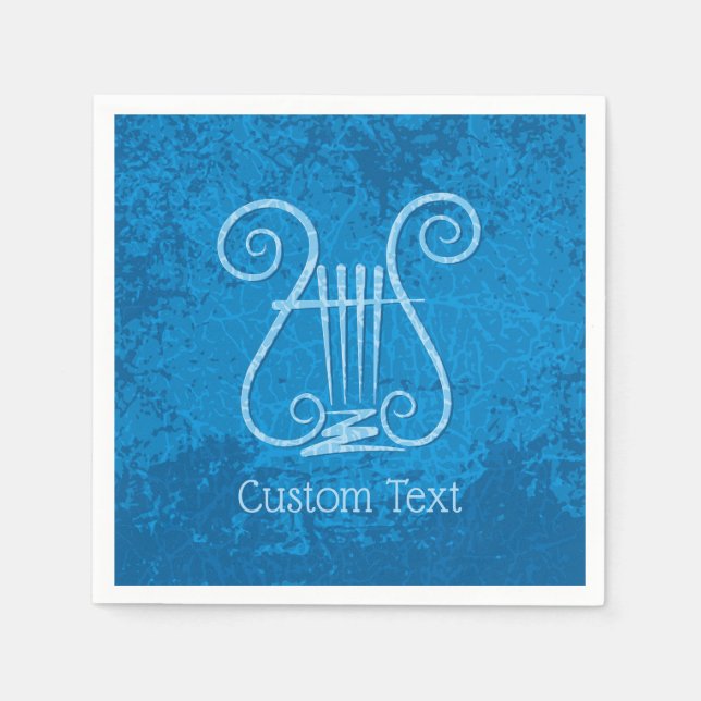 Blue Lyre Hintergrund Serviette (Vorderseite)